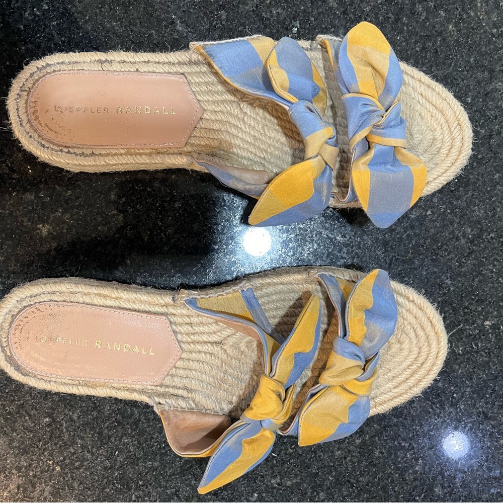 Classic espadrilles with silk bows. Size 8 Loeffler Randall shoes.